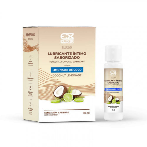 LUBRICANTE SENSACIÓN CALIENTE SABORIZADO ELIXIR 30ML LIMONADA DE COCO