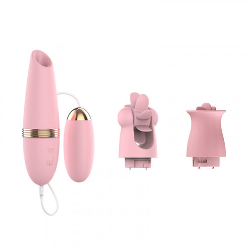 VIBRADOR LUST 3 CABEZAS INTERCAMBIABLES + HUEVO
