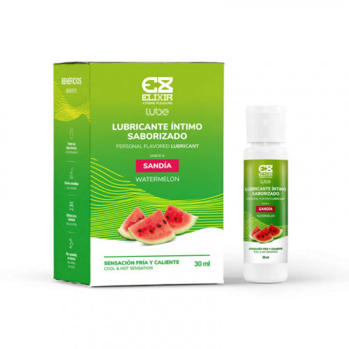 LUBRICANTE SENSACIÓN FRÍO-CALIENTE SABORIZADO ELIXIR 30ML SANDIA