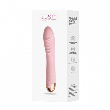 VIBRADOR LUST CON ROTACION RECARGABLE ROSADO