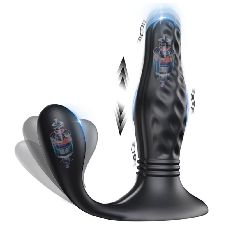 VIBRADOR ANAL/PROSTATICO YY813 CON EMPUJE RECARGABLE INALAMBRICO NEGRO