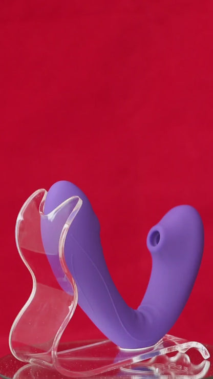 VIBRADOR SUCCIONADOR CLITORIANO CON CONTROL REMOTO RECARGABLE MORADO